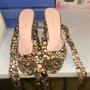 Amanda Smith Women's Polka Dot Sandals - Brown and Pink